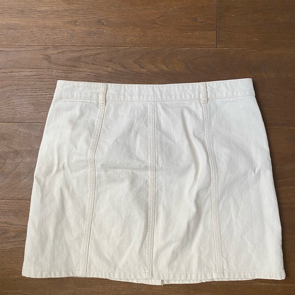 💕3 FOR $30 White Button Down denim miniskirt US12 - Picture 2 of 3